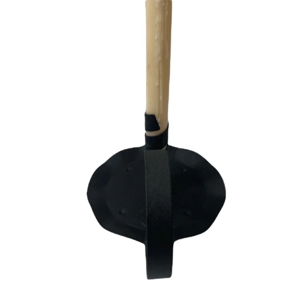 Vintage Handmade Metal Candle Stick Holder Large Antique Chamberstick Black Iron